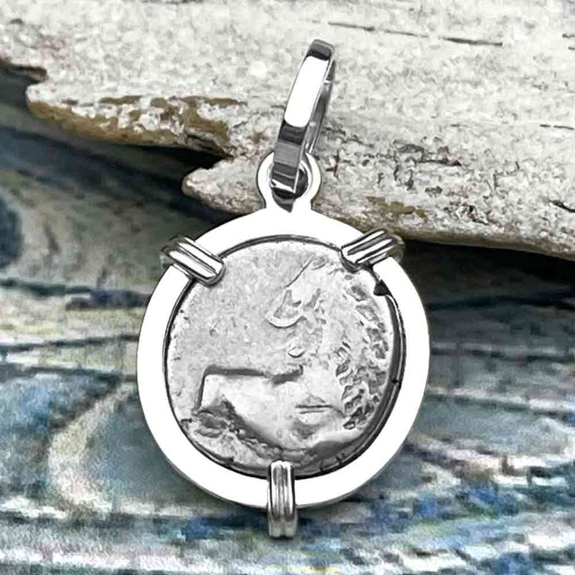 Ancient Greek Lion Hemidrachm 400 BC Sterling Silver Pendant