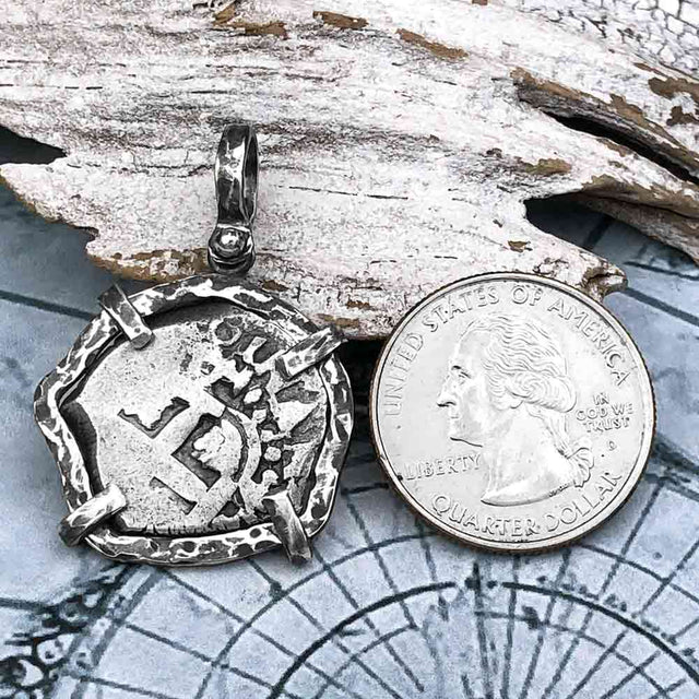 1754 Pirate Era Spanish 2 Reale "Piece of Eight" Sterling Silver TORTUGA COLLECTION Pendant