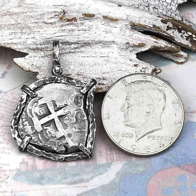 Pirate Era 1753 Spanish 4 Reale "Piece of Eight" Sterling Silver TORTUGA COLLECTION Pendant