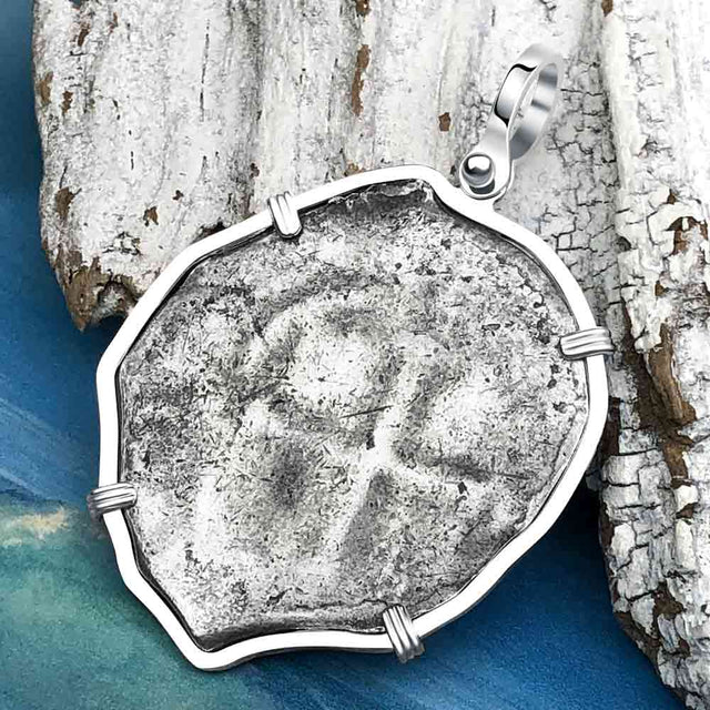 1670s Consolacion Shipwreck Pirate Era 8 Reale Cob Piece of 8 Sterling Silver Pendant