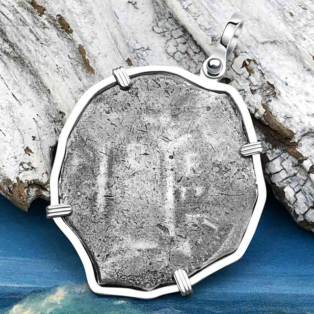 1670s Consolacion Shipwreck Pirate Era 8 Reale Cob Piece of 8 Sterling Silver Pendant