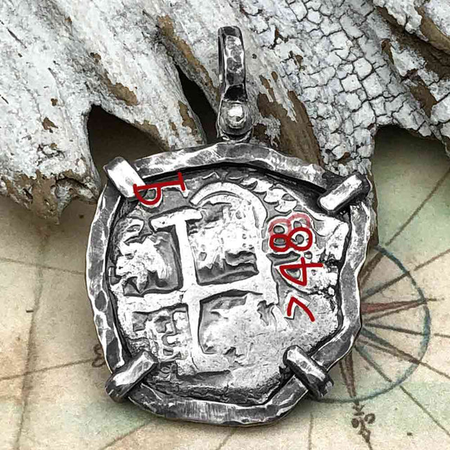 Pirate Era 1748 Spanish 4 Reale "Piece of Eight" Sterling Silver TORTUGA COLLECTION Pendant