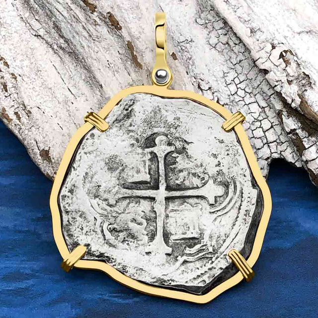 Concepcion Shipwreck Spanish 8 Reale Silver Piece of Eight 14K Gold Pendant