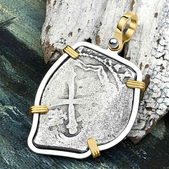 1715 Fleet Shipwreck 4 Reale Piece of Eight 14K Gold Pendant - NASA Frank Vaughn Collection
