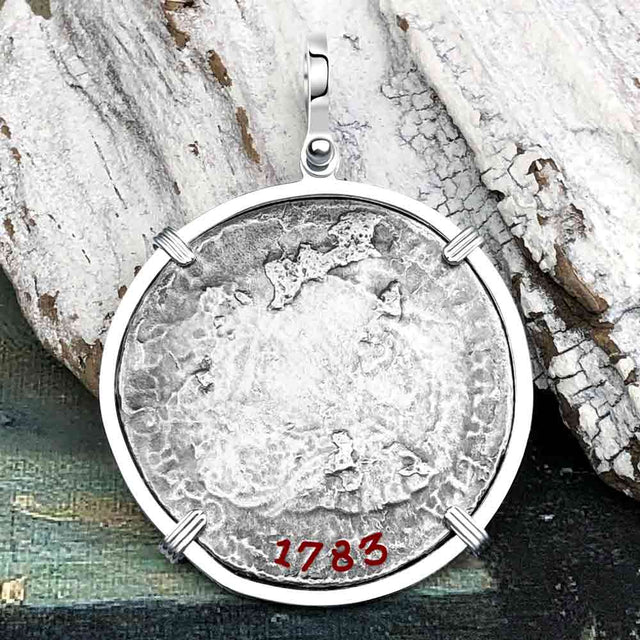 El Cazador Shipwreck 1783 8 Reale Piece of 8 Sterling Silver Pendant