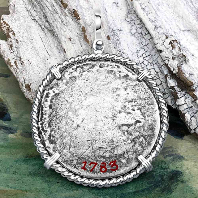 El Cazador Shipwreck 1783 8 Reale Piece of 8 Sterling Silver Pendant