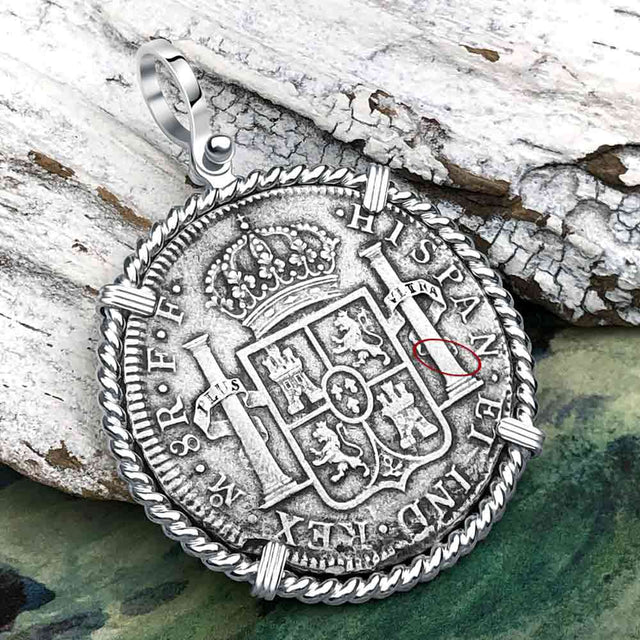 El Cazador Shipwreck 1783 8 Reale Piece of 8 Sterling Silver Pendant