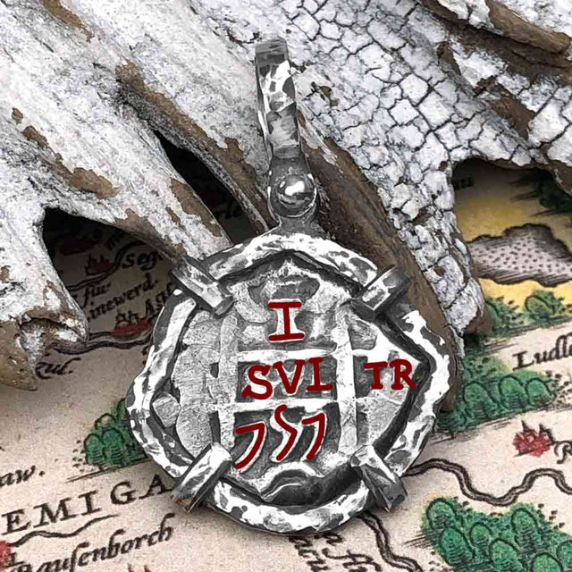 1757 Pirate Era Spanish 1 Reale "Piece of Eight" Sterling Silver TORTUGA COLLECTION Pendant