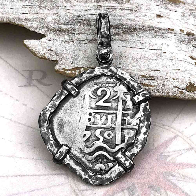 1750 Pirate Era Spanish 2 Reale "Piece of Eight" Sterling Silver TORTUGA COLLECTION Pendant