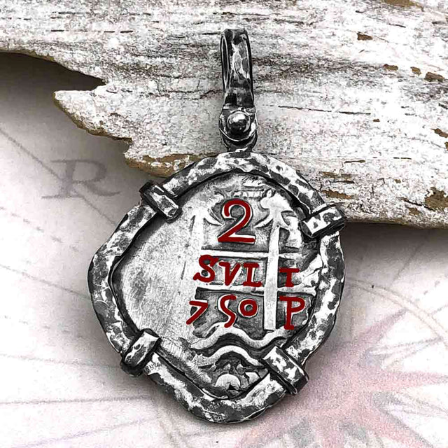 1750 Pirate Era Spanish 2 Reale "Piece of Eight" Sterling Silver TORTUGA COLLECTION Pendant