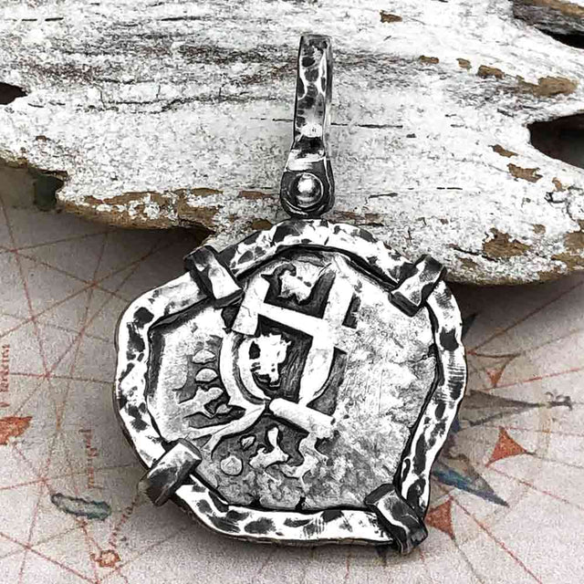 1755 Pirate Era Spanish 2 Reale "Piece of Eight" Sterling Silver TORTUGA COLLECTION Pendant