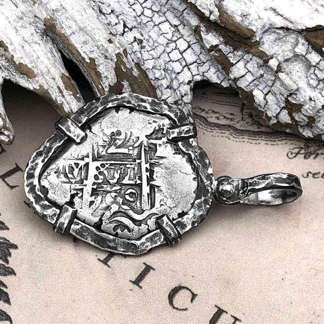 1750 Pirate Era Spanish 2 Reale "Piece of Eight" Sterling Silver TORTUGA COLLECTION Pendant