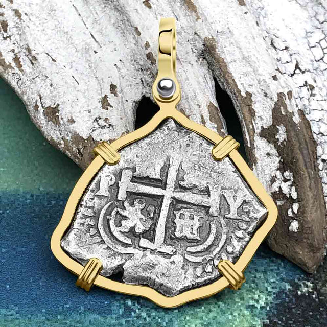 Princess Louisa Shipwreck Dated 1723 2 Reale Piece of Eight 14K Gold Pendant