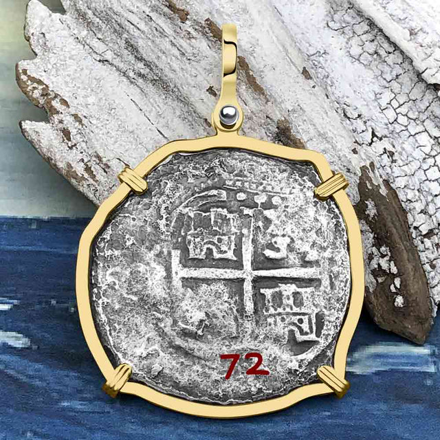 RARE Triple Dated 1672 Consolacion Shipwreck Pirate Era 8 Reale Cob Piece of 8 14K Gold Pendant