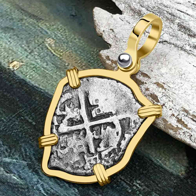 1673 Consolacion Shipwreck Pirate Era Spanish 1 Reale Piece of Eight 14K Gold Pendant