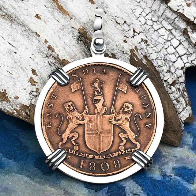 Admiral Gardner Shipwreck Ten Cash Coin Grade 1+ Sterling Silver Pendant