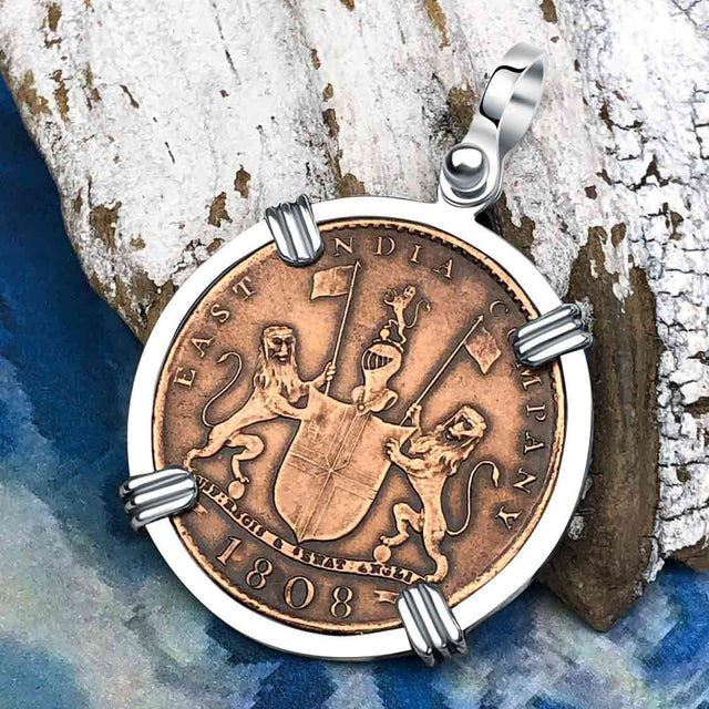 Admiral Gardner Shipwreck Ten Cash Coin Grade 1+ Sterling Silver Pendant