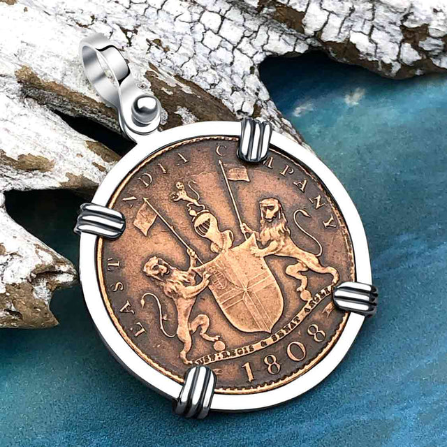 Admiral Gardner Shipwreck Ten Cash Coin Grade 1+ Sterling Silver Pendant