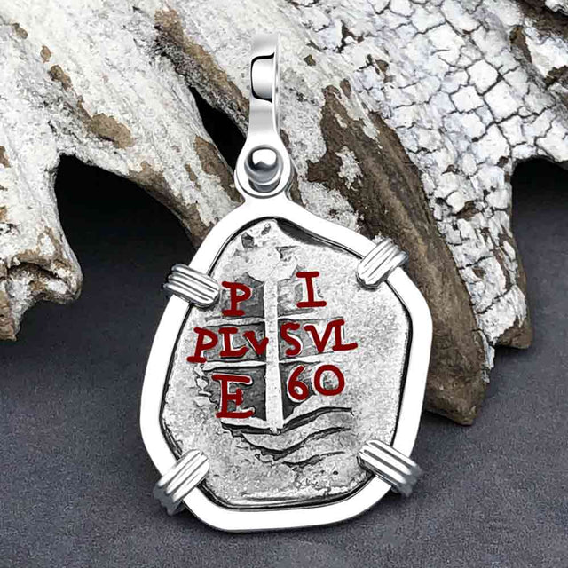 Pirate Era 1660 Spanish 1 Reale Piece of Eight Sterling Silver Pendant