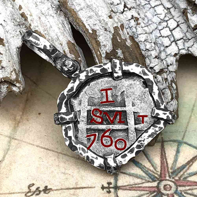 1760 Pirate Era Spanish 1 Reale "Piece of Eight" Sterling Silver TORTUGA COLLECTION Pendant