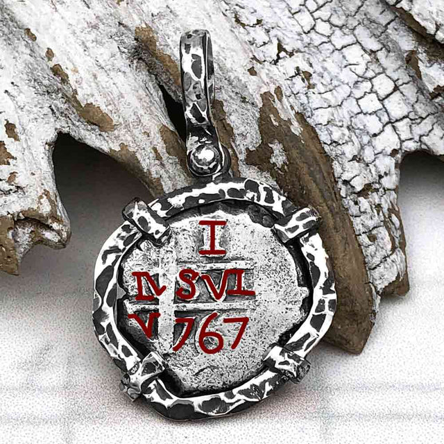 1767 Pirate Era Spanish 1 Reale "Piece of Eight" Sterling Silver TORTUGA COLLECTION Pendant