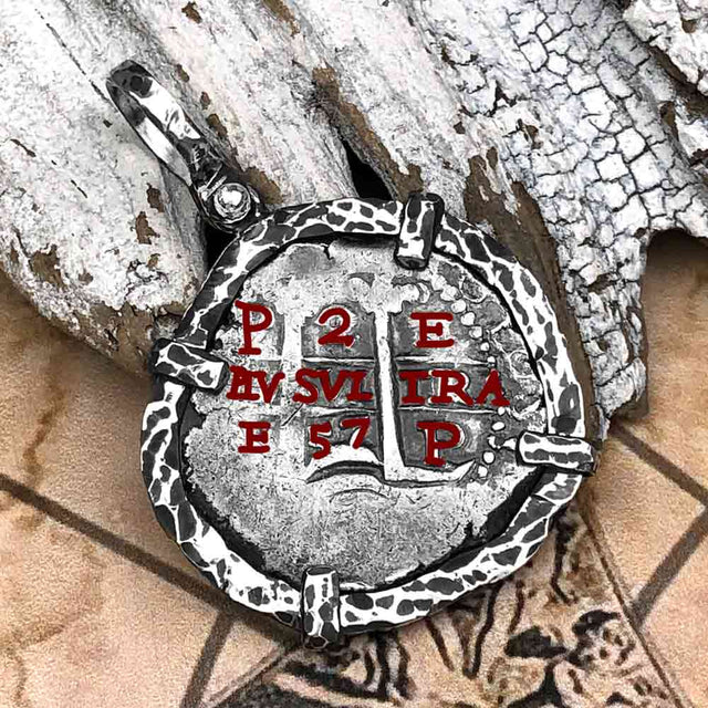 1757 Pirate Era Spanish 2 Reale "Piece of Eight" Sterling Silver TORTUGA COLLECTION Pendant