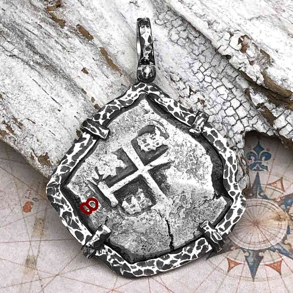 Pirate Era 1745 Spanish 8 Reale "Piece of Eight" Sterling Silver TORTUGA COLLECTION Pendant