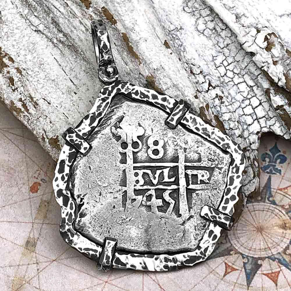 Pirate Era 1745 Spanish 8 Reale "Piece of Eight" Sterling Silver TORTUGA COLLECTION Pendant