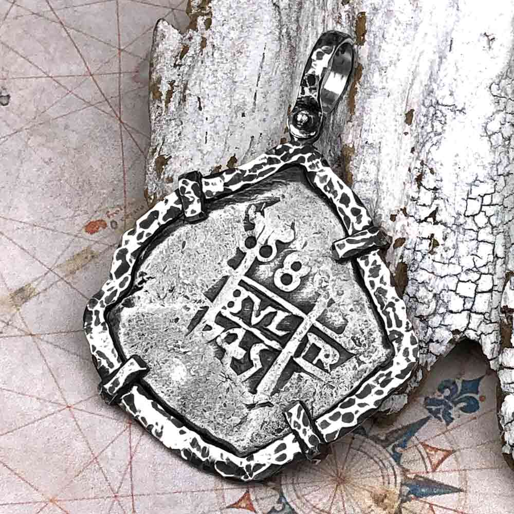 Pirate Era 1745 Spanish 8 Reale "Piece of Eight" Sterling Silver TORTUGA COLLECTION Pendant