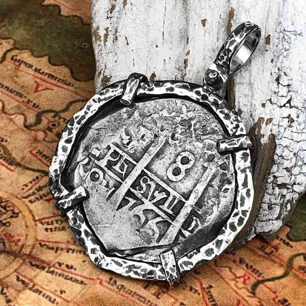 Pirate Era 1766 Spanish 8 Reale "Piece of Eight" Sterling Silver TORTUGA COLLECTION Pendant
