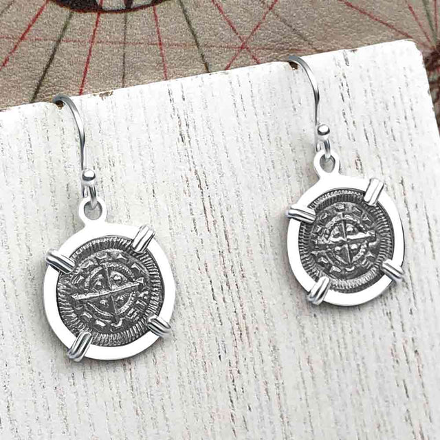 Medieval Hungary 1140 AD Cross of Faith & Perseverance Sterling Silver Earrings