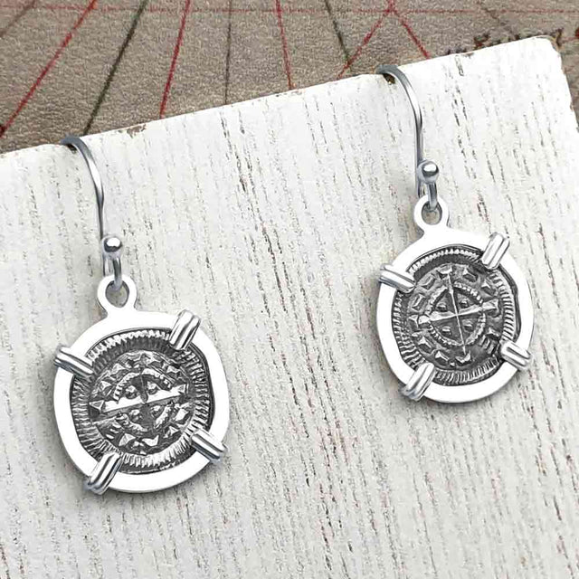 Medieval Hungary 1140 AD Cross of Faith & Perseverance Sterling Silver Earrings