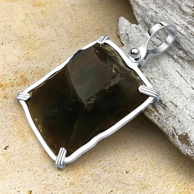 Queen Shipwreck 1790s British East India Company Brown Bess Musket Flint Sterling Silver Necklace