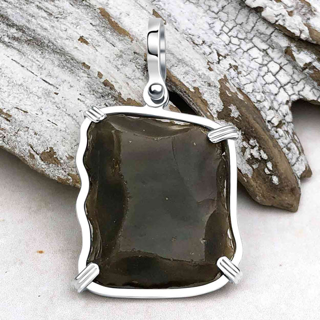 Queen Shipwreck 1790s British East India Company Brown Bess Musket Flint Sterling Silver Necklace