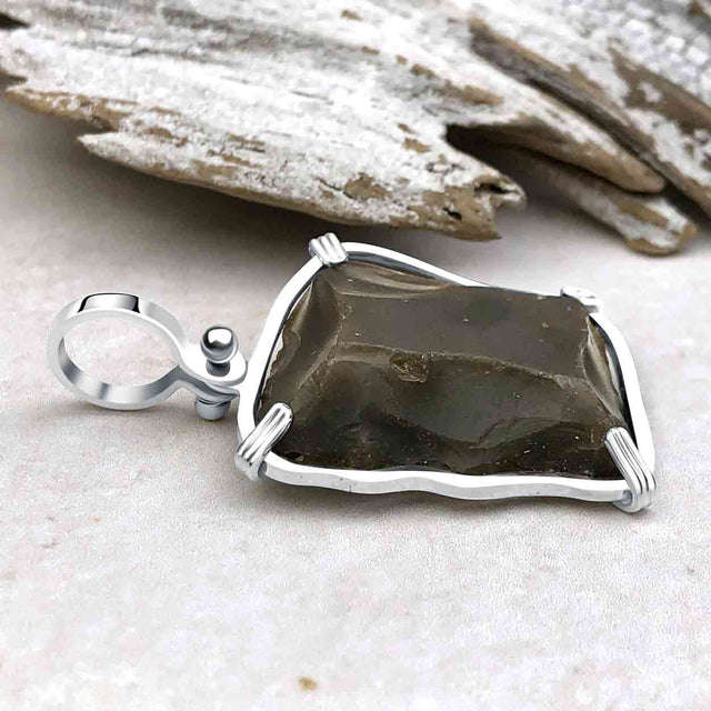 Queen Shipwreck 1790s British East India Company Brown Bess Musket Flint Sterling Silver Necklace