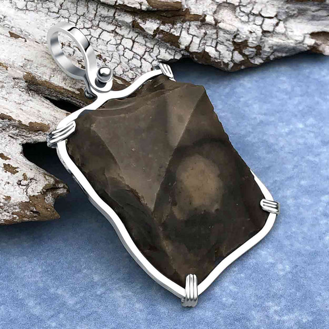 Queen Shipwreck 1790s British East India Company Brown Bess Musket Flint Sterling Silver Necklace