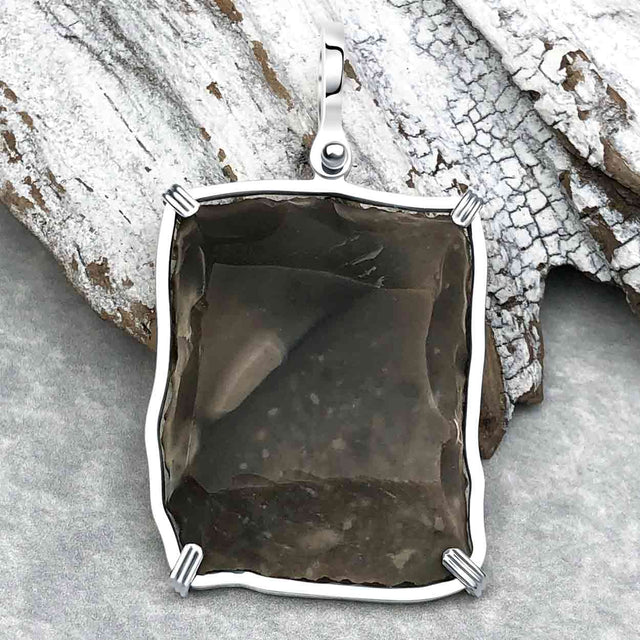 Queen Shipwreck 1790s British East India Company Brown Bess Musket Flint Sterling Silver Necklace