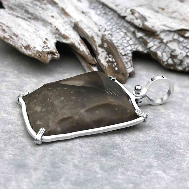 Queen Shipwreck 1790s British East India Company Brown Bess Musket Flint Sterling Silver Necklace