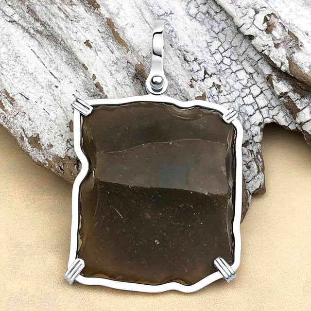 Queen Shipwreck 1790s British East India Company Brown Bess Musket Flint Sterling Silver Necklace