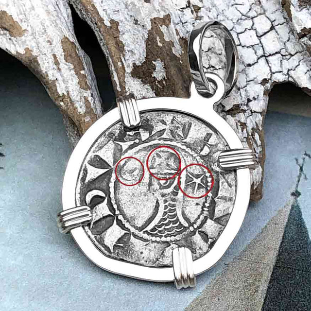Templar Knights Era Antioch Crusader Medieval Silver Denier Helmet Head Coin of the Crusades Sterling Silver Pendant
