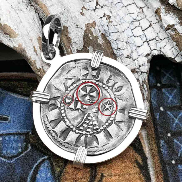 Templar Knights Era Antioch Crusader Medieval Silver Denier Helmet Head Coin of the Crusades Sterling Silver Pendant