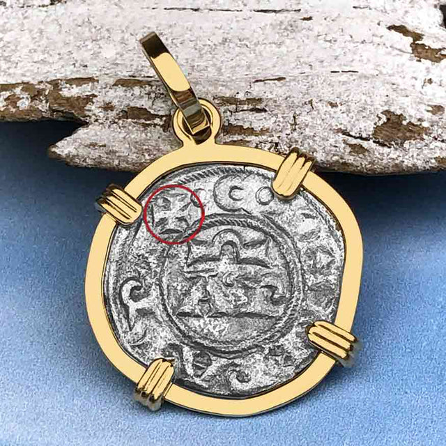Sicilian Silver Denaro – the Templar-Era Cross and Stars of Medieval Italy 14K Gold Pendant