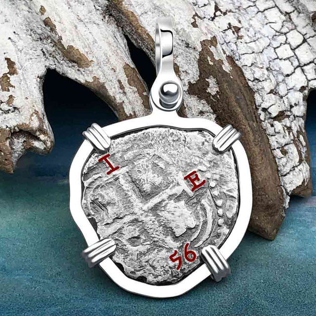 1656 Consolacion Shipwreck Pirate Era Spanish 1 Reale Piece of Eight Sterling Silver Pendant