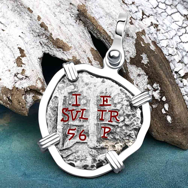 1656 Consolacion Shipwreck Pirate Era Spanish 1 Reale Piece of Eight Sterling Silver Pendant