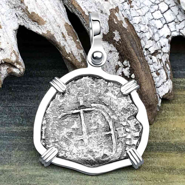 1656 Consolacion Shipwreck Pirate Era Spanish 1 Reale Piece of Eight Sterling Silver Pendant