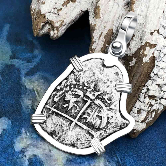 1669 Consolacion Shipwreck Pirate Era Spanish 1 Reale Piece of Eight Sterling Silver Pendant