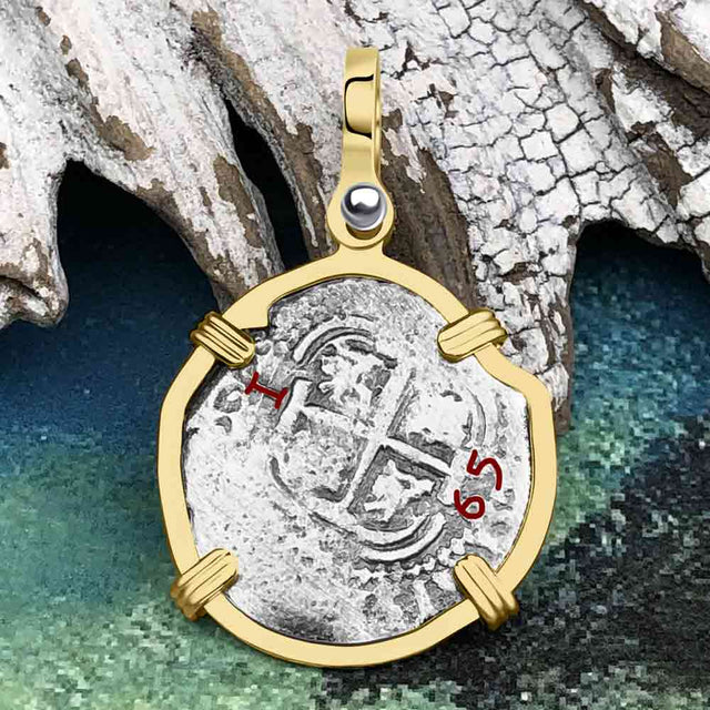 1665 Consolacion Shipwreck Pirate Era Spanish 1 Reale Piece of Eight 14K Gold Pendant