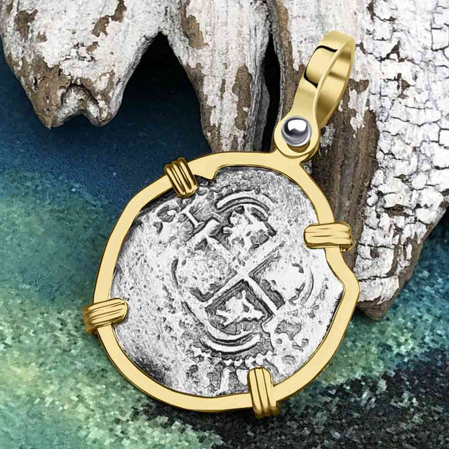 1665 Consolacion Shipwreck Pirate Era Spanish 1 Reale Piece of Eight 14K Gold Pendant