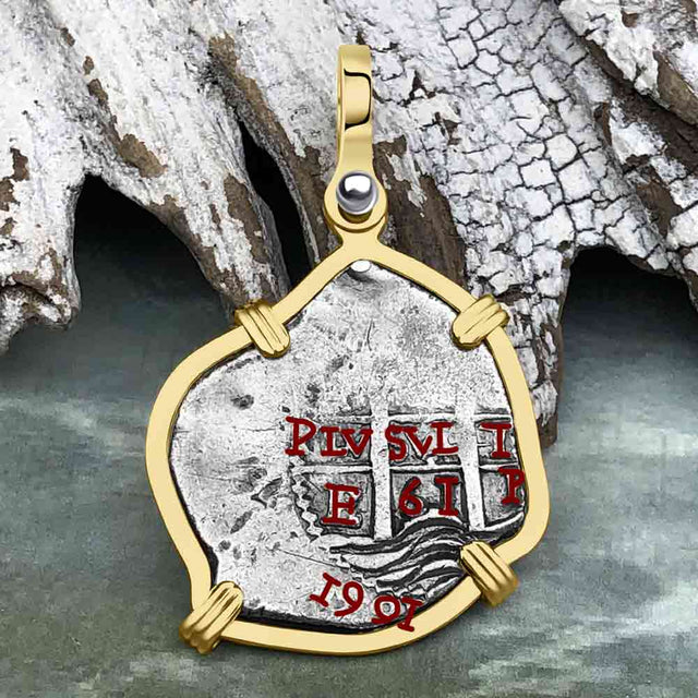 1661 Consolacion Shipwreck Pirate Era Spanish 1 Reale Piece of Eight 14K Gold Pendant