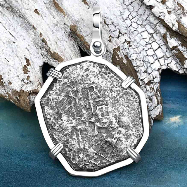 Sao Jose 4 Reale circa 1598-1621 Shipwreck Coin Sterling Silver Pendant